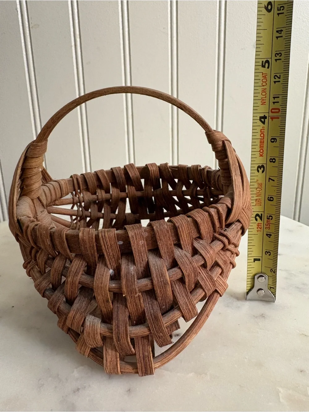 Vintage Miniature Eye of God Woven Buttocks Basket Brown Handmade VTG Grandma